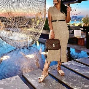 Beautiful ZARA Metallic Thread Knit Tunic Dress